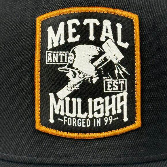 METAL MULISHA Black Fitted FlexFit Baseball Cap Hat L/XL Logo Patch Clean - Picture 2 of 4